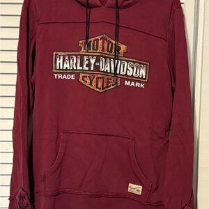 Harley-Davidson Vintage Women's Genuine Pullover Hoodie - Burgundy